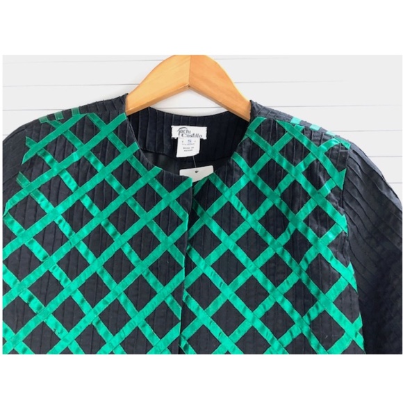 NWT Tachi Castillo Black Cotton Bolero Jacket Embellished w Satin Ribbons S - Picture 7 of 9